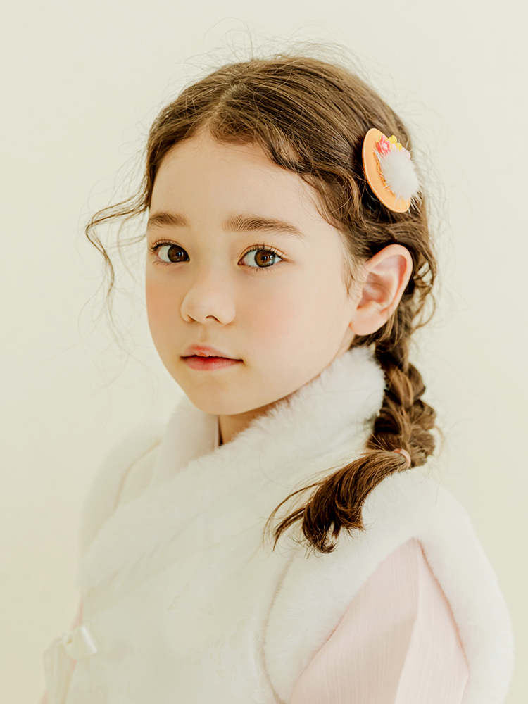 밍크 비나리 한복 집게핀 유아헤어핀 - 상품 이미지