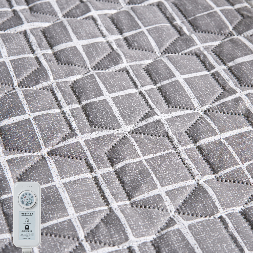 곰표한일 전기요 무자계 전자파 안심 탄소매트 전기장판 2인용 스퀘어 그레이 더블