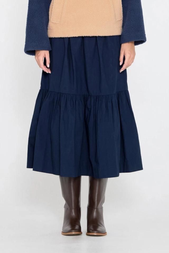 타이니코튼 플레어 네이비 미디 스커트 AW24-628107 ONE COLOR - 상세 이미지 3