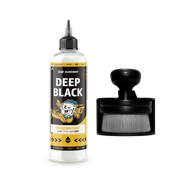 글로스브로 딥블랙 타이어광택제 500ml + 퓨어스타 스탬프 브러쉬 색상랜덤 - 상품 이미지
