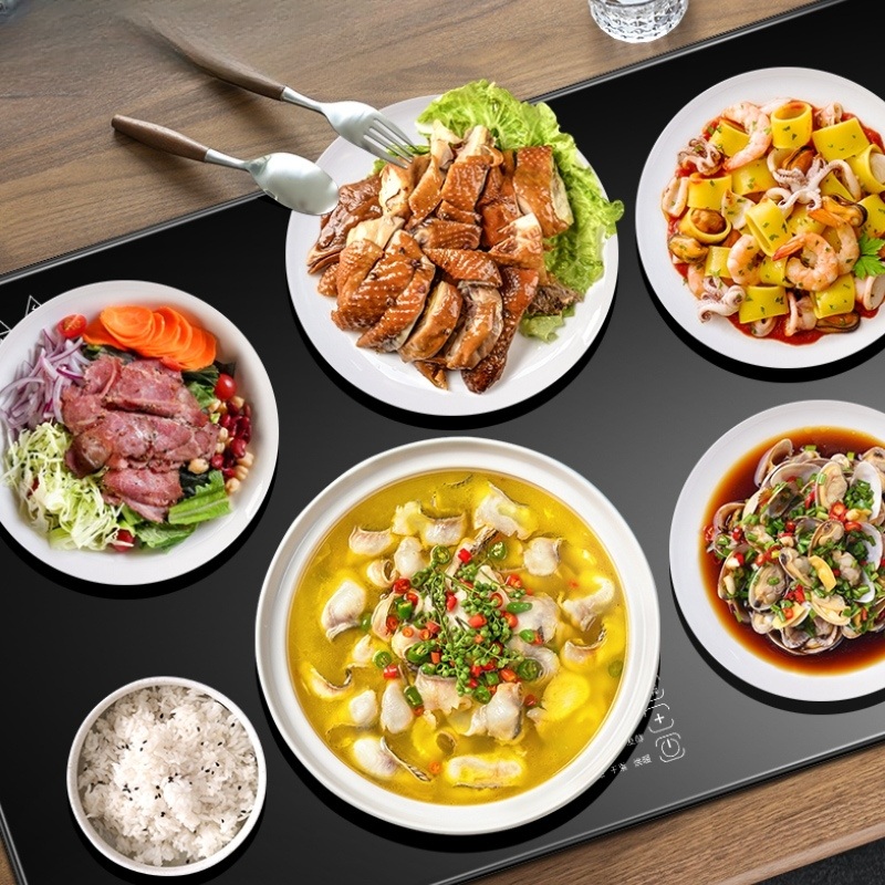 푸드워머매트 식탁 보온 매트 패드 접이식 가열 도마 테이블 음식 보온기 60x42 흰색 - 상세 이미지 4