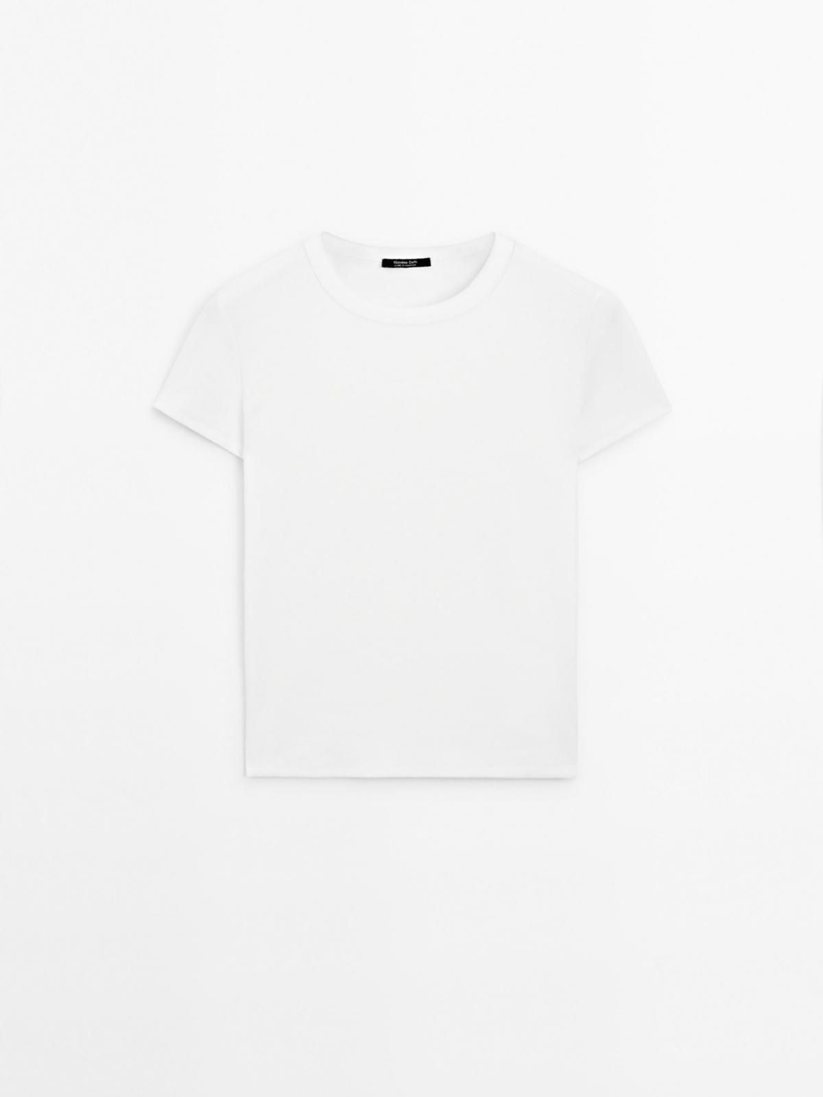 마시모두띠 골지 미니멀 반팔 티셔츠 6895/918 OFF WHITE - 메인 이미지