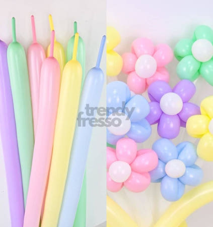 [트렌디프레소협력사]데이슬롯 요술풍선 260 마카롱 혼합 100입 행사 생일파티 매직풍선