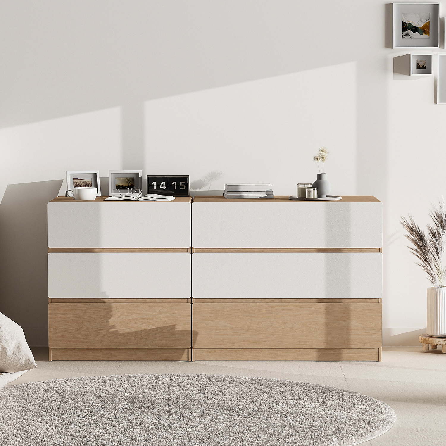 낮은 서랍장 드레스룸 아기 옷 서랍장 수건 미니 800x420x670, 3단, 화이트