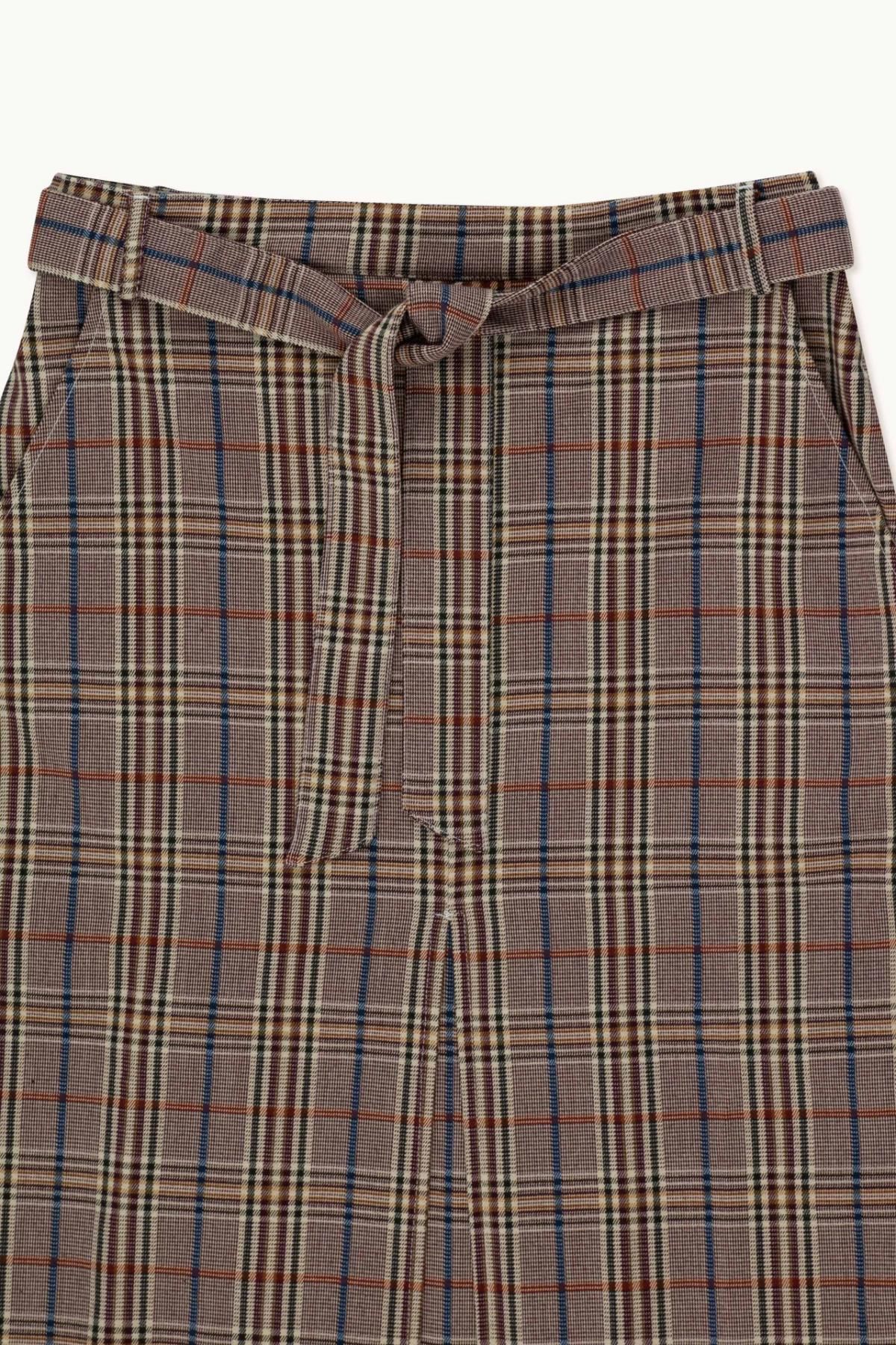 타이니코튼 체크 패턴 벨트 미디 스커트 AW23-638M14 ONE COLOR - 상세 이미지 3