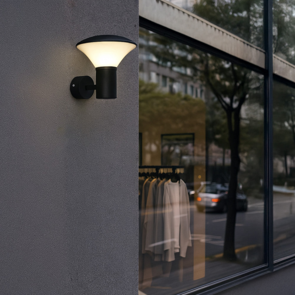 건물 외벽등 LED 외부 베란다 포인트 원형 벽등 벽부등 블랙 - 상품 이미지