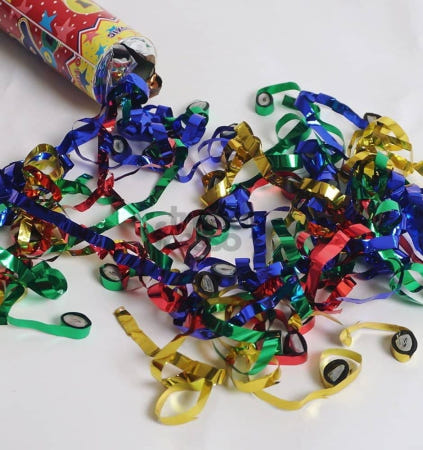 마켓터치드 공기압폭죽 추카추카 30cm 은박 릴테이프 결혼식 실내폭죽 파티용품