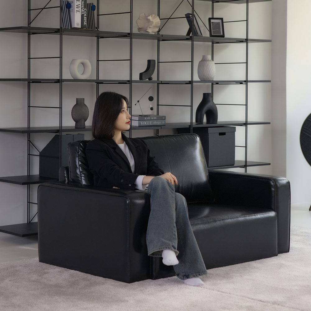 늘나른 누아르 2인용 가죽소파