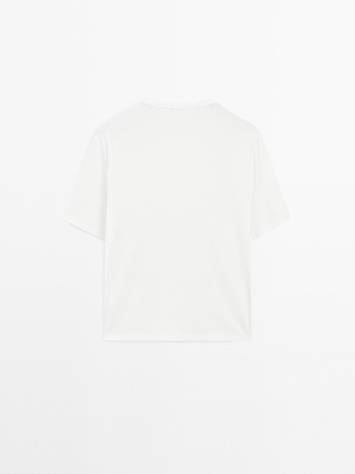 마시모두띠 오버사이즈 아일렛 반팔 티셔츠 6268/201 OFF WHITE - 상세 이미지 5