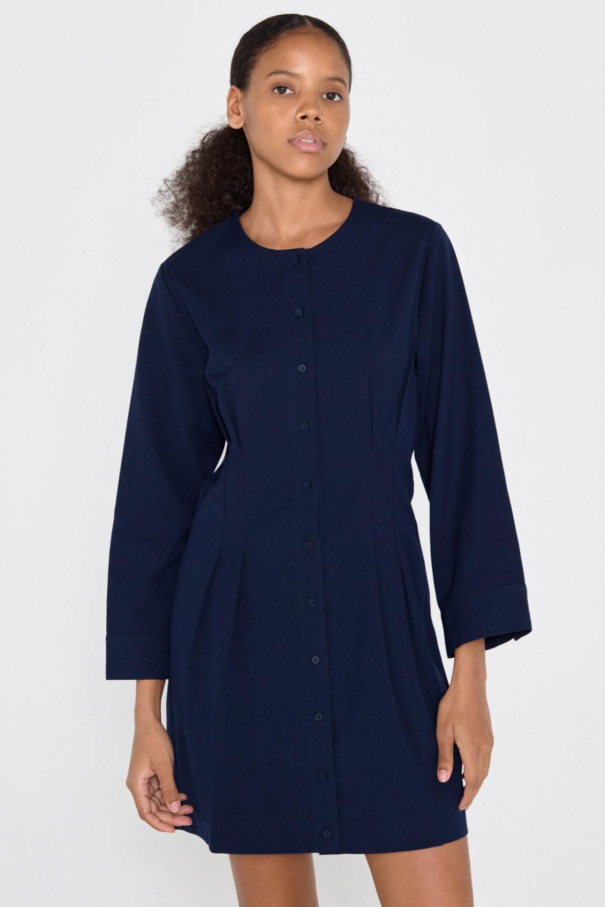 타이니코튼 네이비 버튼 미디 원피스 AW24-647-107 ONE COLOR - 상세 이미지 3