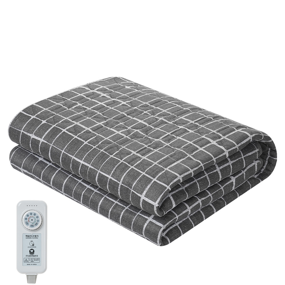 곰표한일 전기요 무자계 전자파 안심 탄소매트 전기장판 2인용 스퀘어 그레이 더블