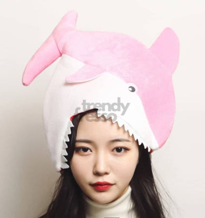 [트렌디프레소협력사]데이슬롯 상어 모자 핑크 엄마 파티용품 할로윈 생일