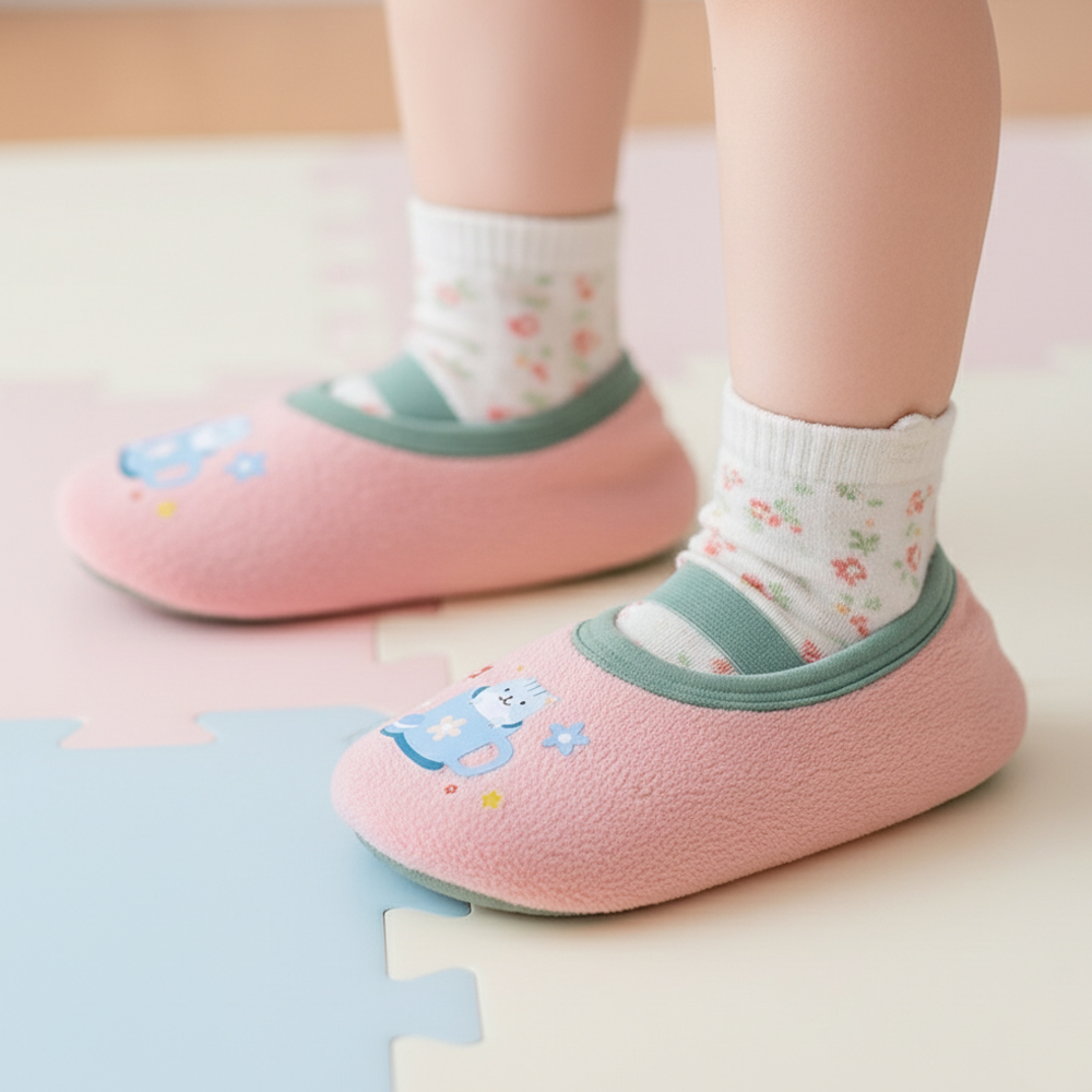 유아 아동 키즈 여아 남아 어린이 토들러 아이 베이비 방한 겨울 실내화 털 신발 덧신 - 상세 이미지 3