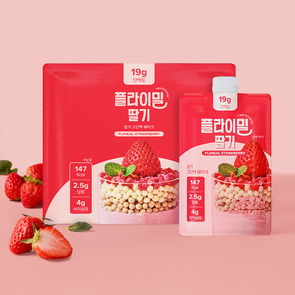 플라이밀 단백질 쉐이크 파우치 딸기, 45g, 7개 제품 이미지