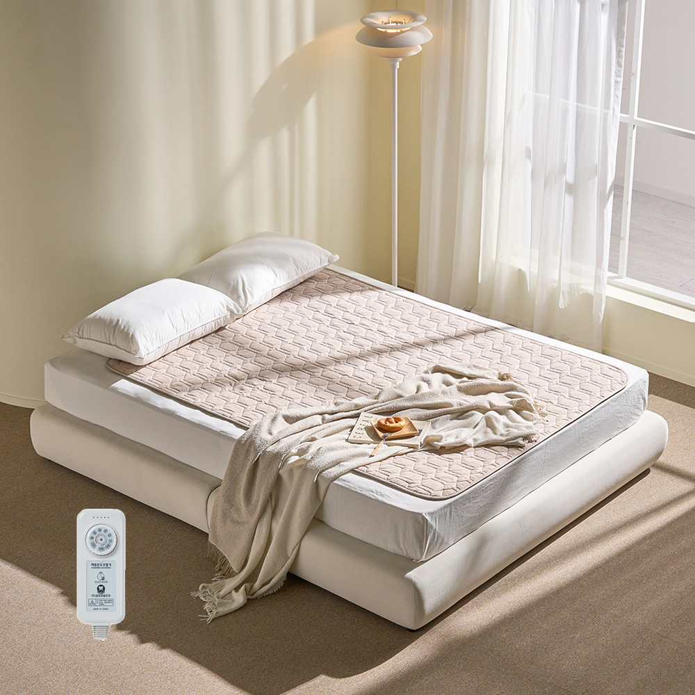 곰표한일 전기요 무자계 탄소매트 안전 온열매트 전자파안심 베이지 미니싱글