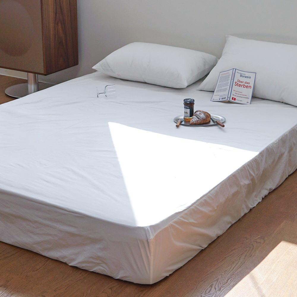 허쉬 60수 고밀도 바이오워싱 순면 매트리스 커버 노블 화이트, Q(퀸)