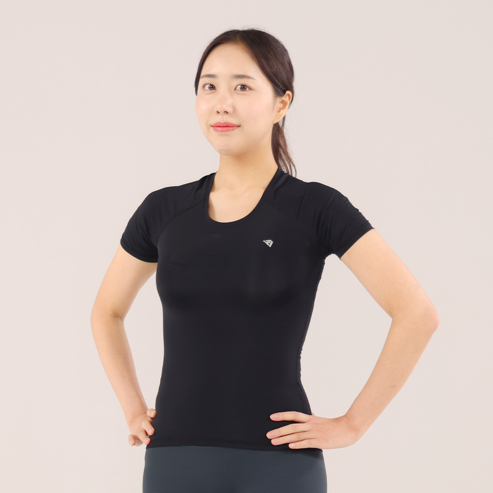 테이핑테크 테이핑웨어 시즌2 여성용 1장 바른자세 반팔 티셔츠 - 상세 이미지 3