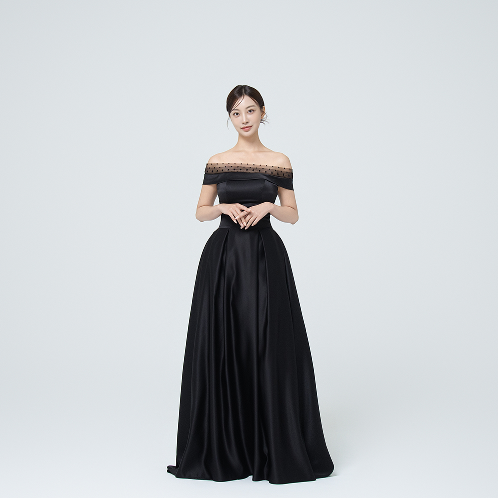 리썸 블랙 유색 웨딩드레스 대여 브라이덜샤워 돌잔치의상 예식2부드레스피로연 연말파티원피스 - 메인 이미지