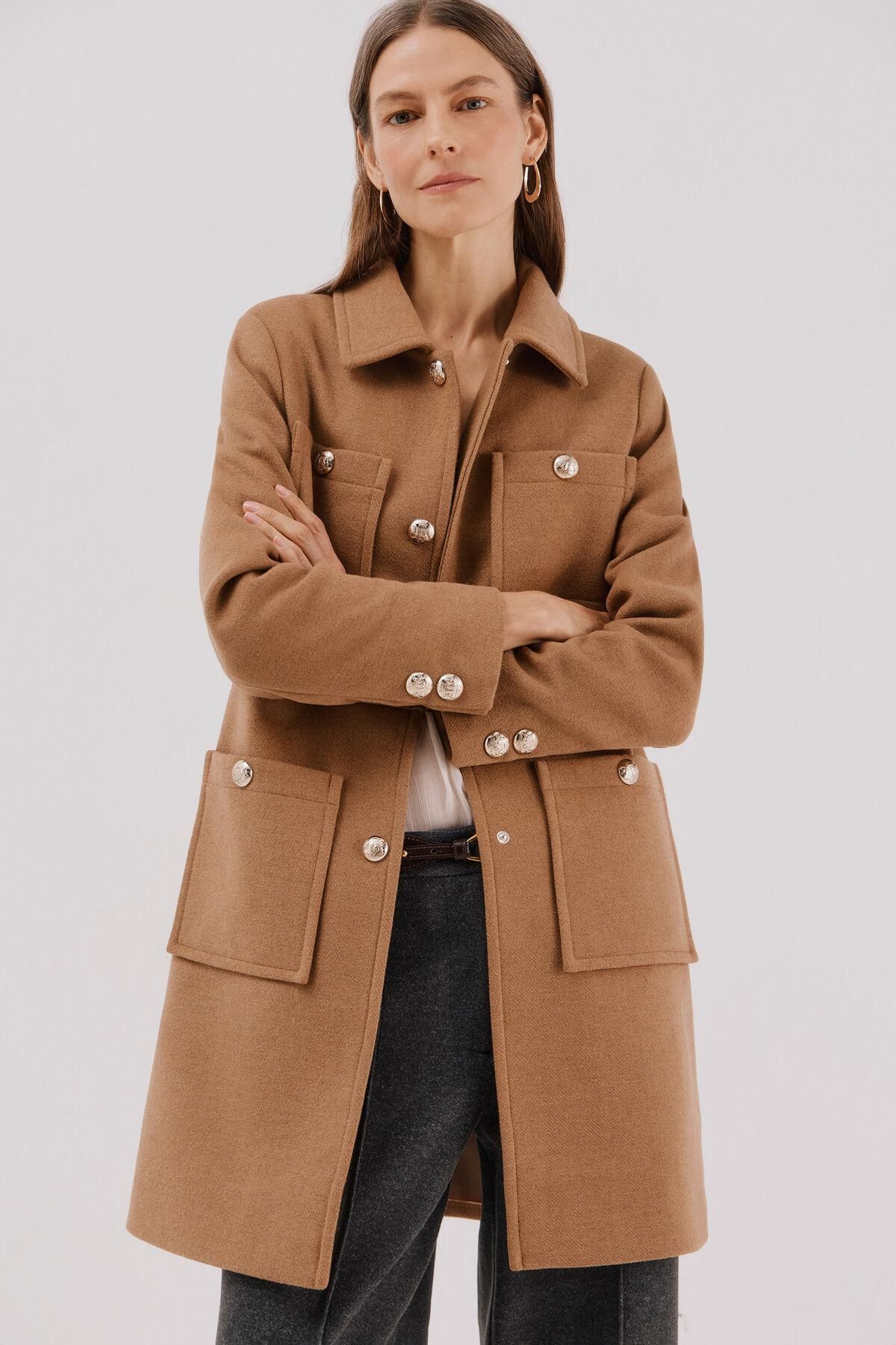 꼬르떼피엘 골드버튼 클래식 카멜 롱 코트 6502145 BEIGE - 상품 이미지