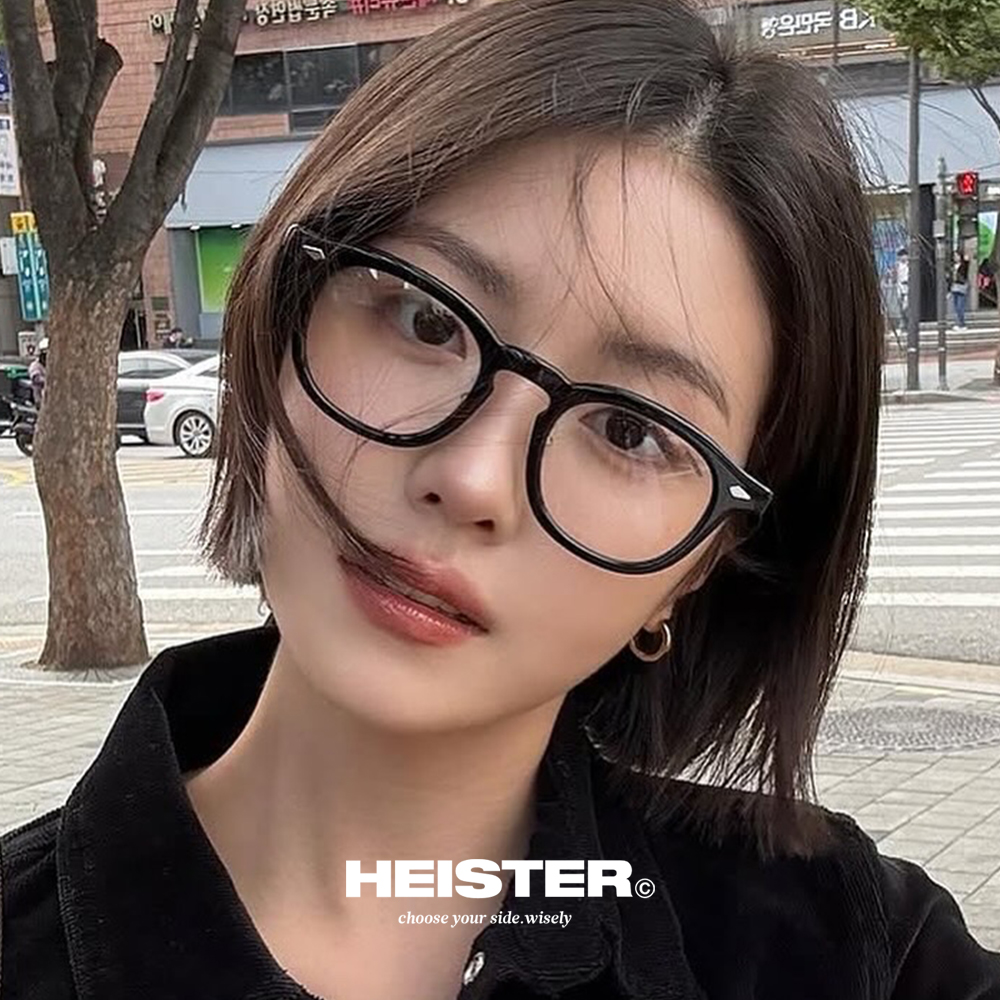 하이스터 버트 Bert BSV 블랙 아넬형 둥근 사각 코받침 뿔테 안경테 - 상세 이미지 5