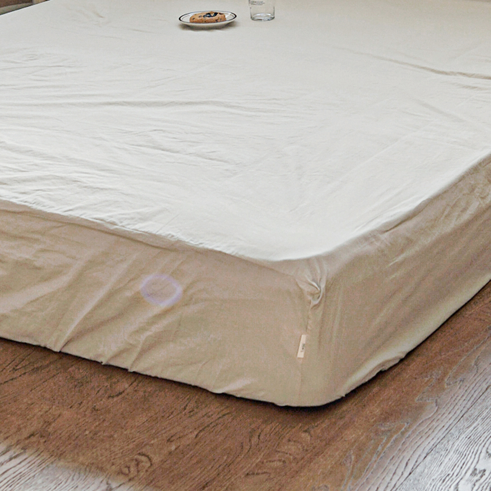 허쉬 60수 고밀도 바이오워싱 순면 매트리스 커버 샴페인 베이지, SS(슈퍼싱글)