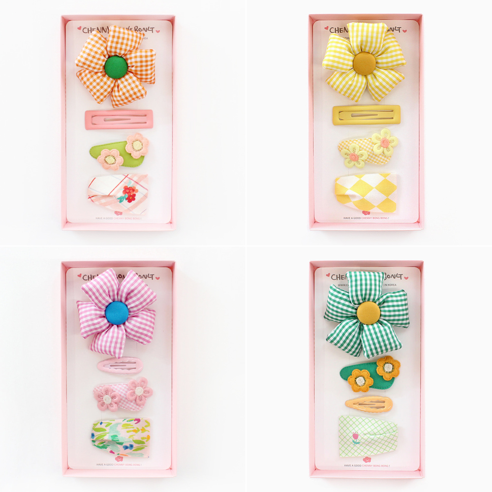퀄리티 좋은 머리핀 선물 세트 아기 유아 여아 똑딱 집게 헤어핀