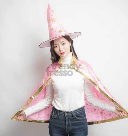 [트렌디프레소협력사]데이슬롯 아동 망토모자 세트 핑크 드라큐라 성인 할로윈망토