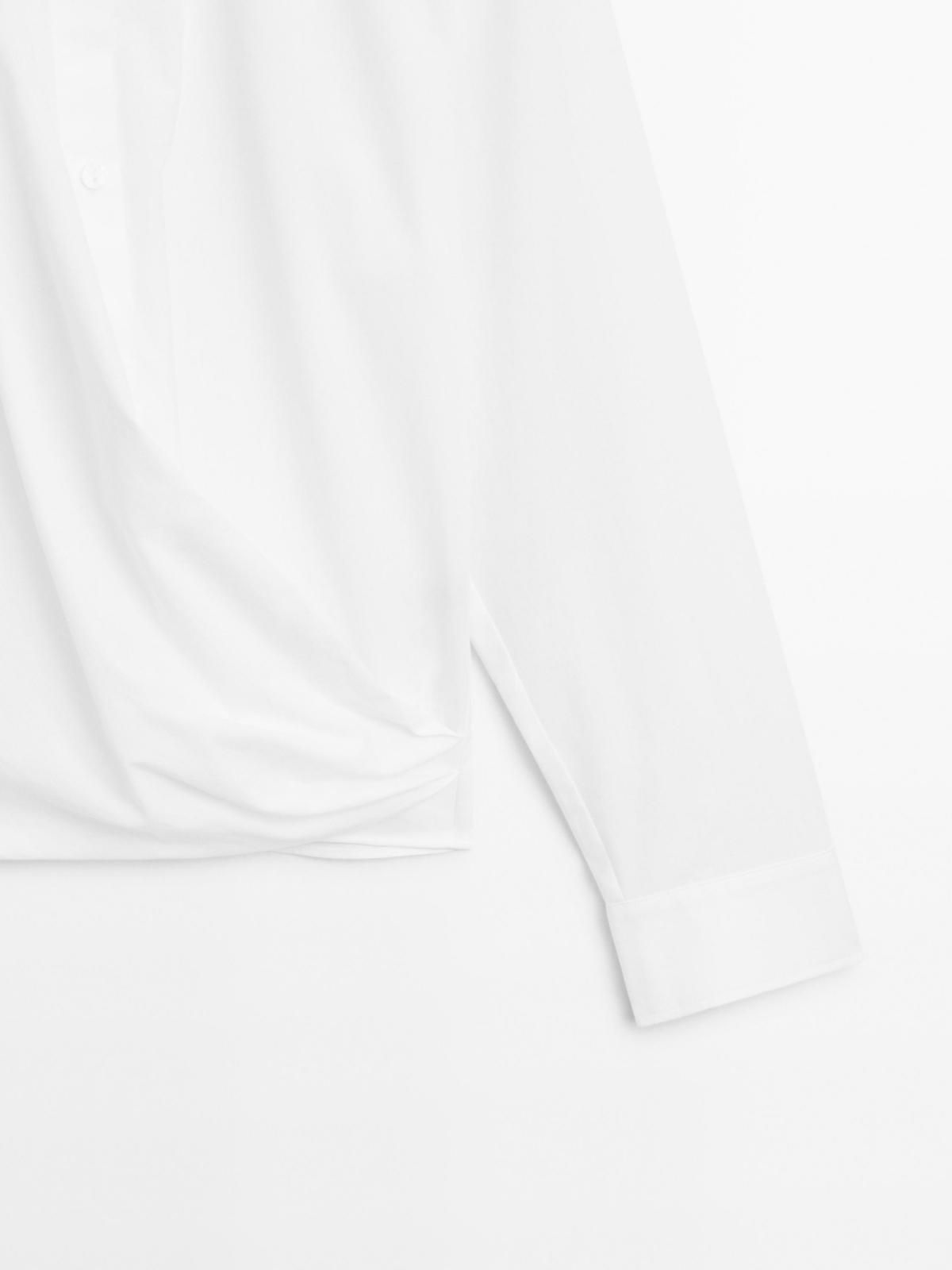 마시모두띠 드레이프 코튼 비대칭 헴 긴팔 셔츠 5120/721 OFF WHITE - 상세 이미지 4