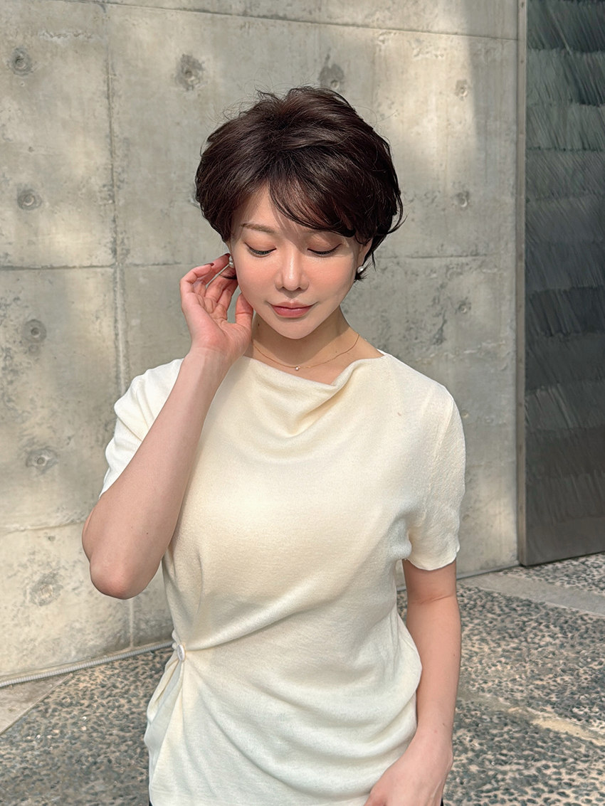 엘레강트 라이트 리프보브컷 이쁜중년가발 - 상품 이미지