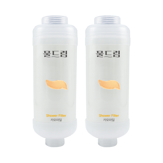 샤워기필터 비타민 여행필터 녹물제거 염소제거 물드림 카모마일향, 2개