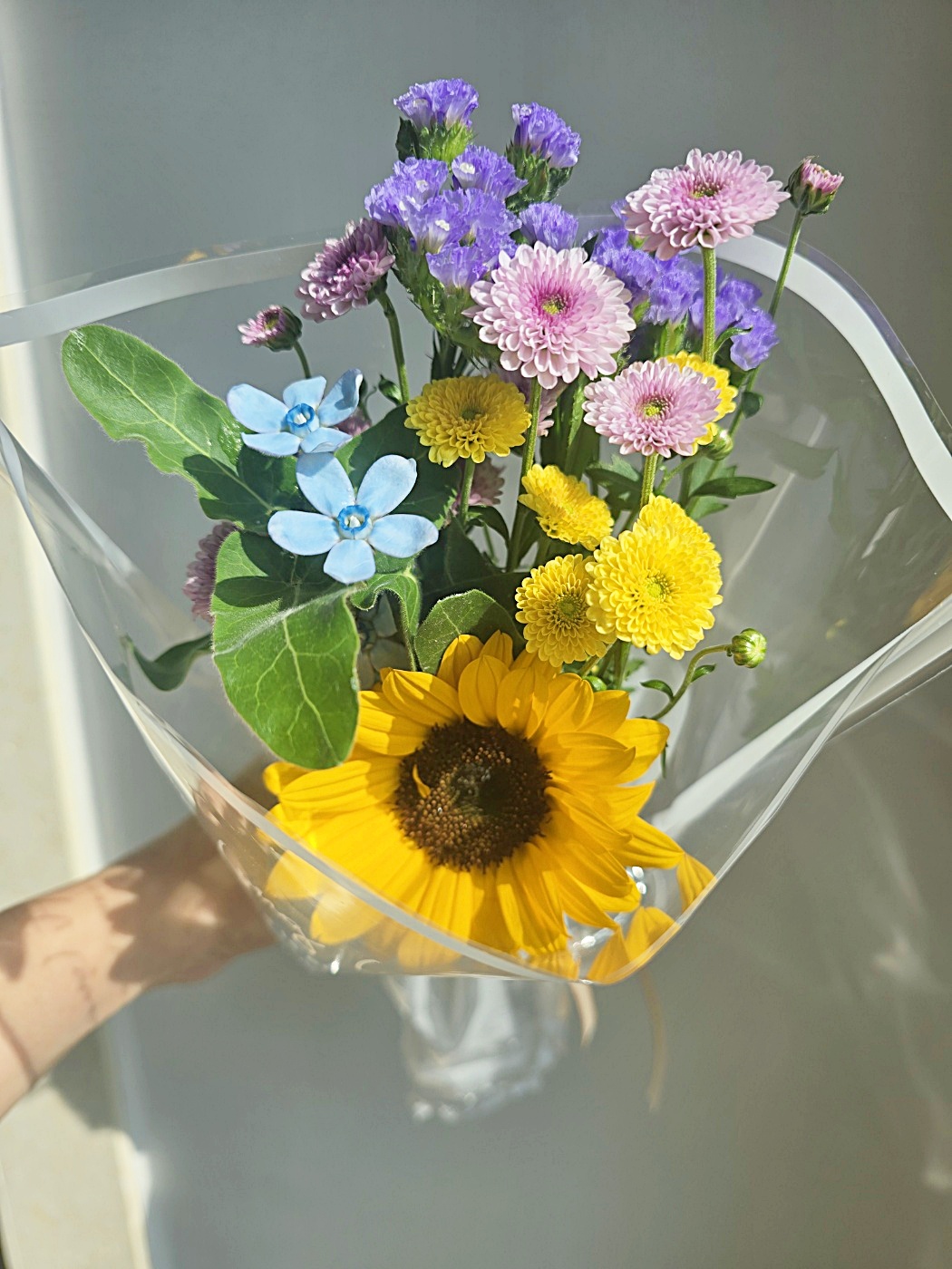 미니꽃다발 생화 여자친구 생일선물 결혼기념일 100일 졸업식 화이트데이,투명포장,1개 - 상세 이미지 3