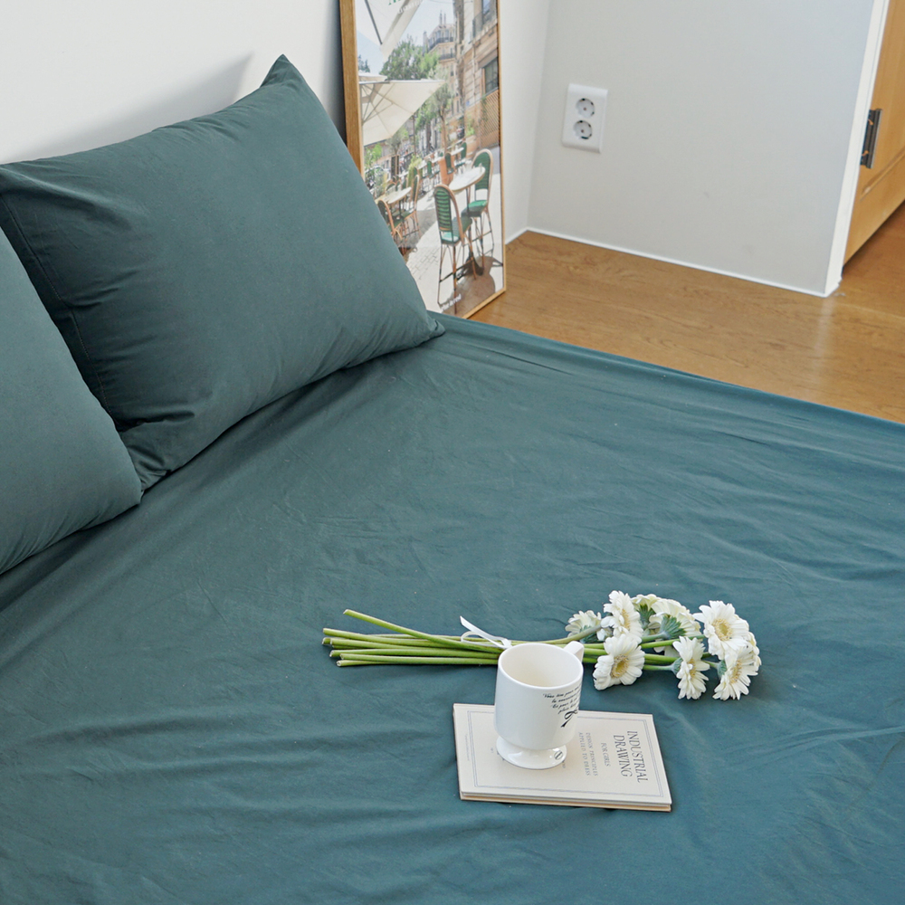 허쉬 60수 고밀도 바이오워싱 순면 매트리스 커버 러쉬 그린, SS(슈퍼싱글)