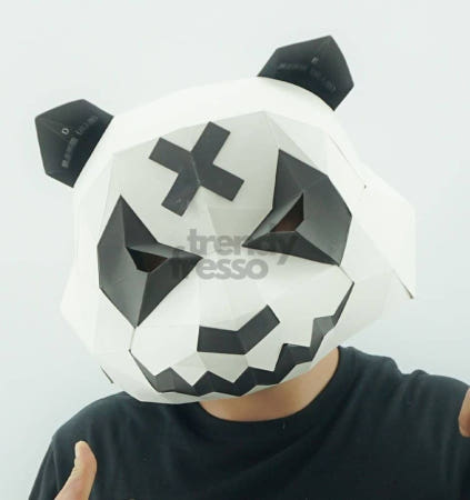 [트렌디프레소협력사]데이슬롯 종이가면 크레이지팬더 만들기 캐릭터 할로윈가면