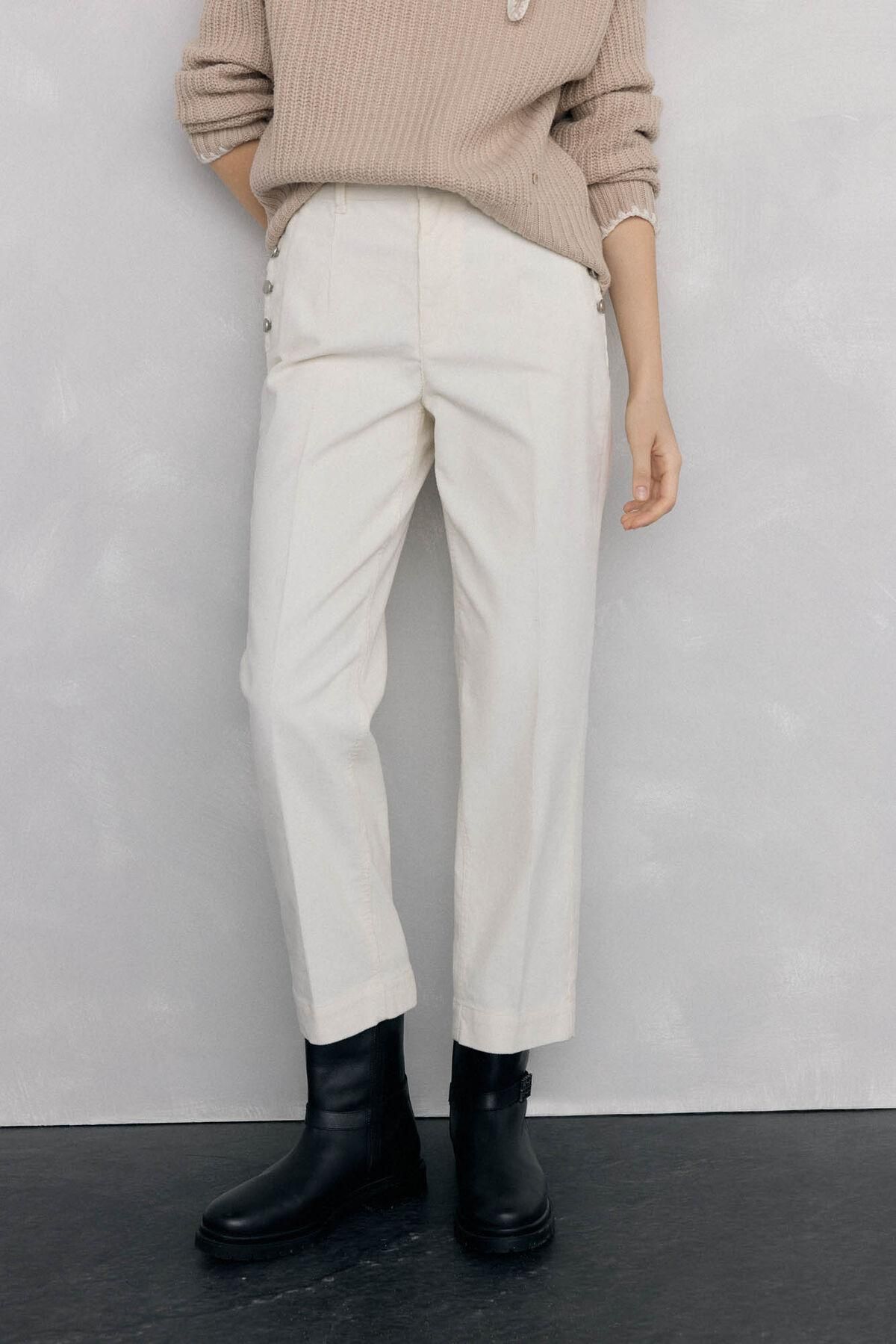 페드로 델 이에로 클래식 코듀로이 슬림핏 팬츠 7602525 BLANCO - 메인 이미지