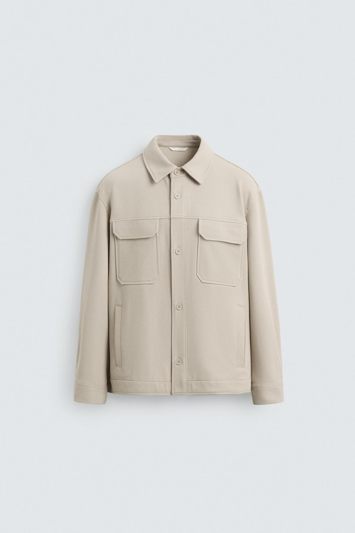 자라 테크니컬 컴포트 텍스처 오버셔츠 4333/555 BEIGE - 상품 이미지