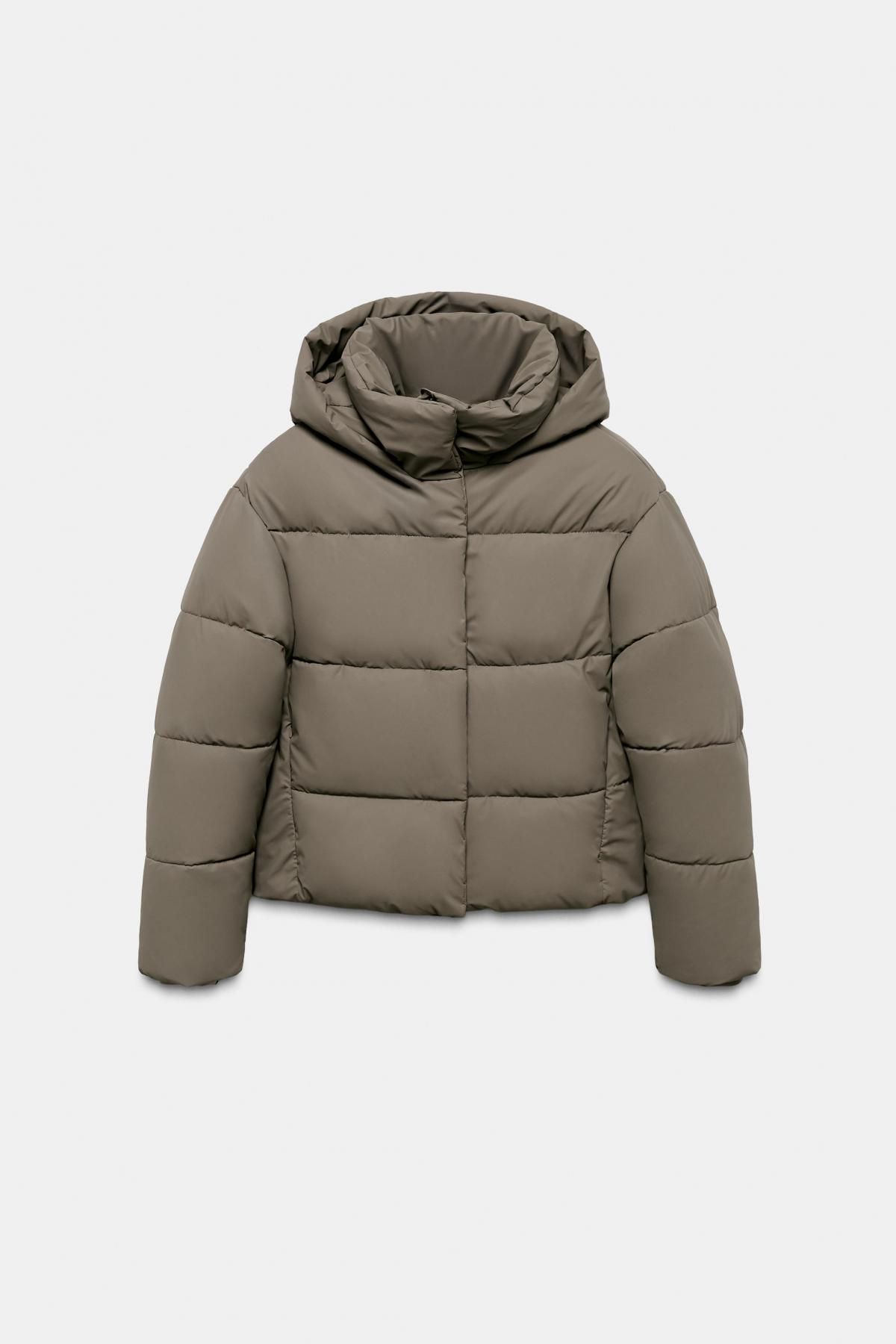 자라 테크니컬 방풍 숏 패딩 재킷 4391/777 BROWN / TAUPE - 상품 이미지