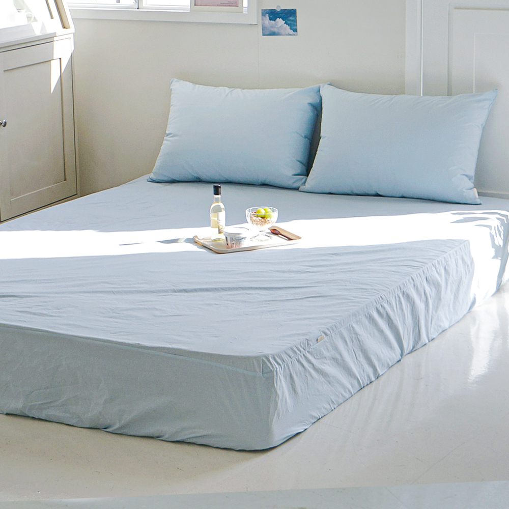 허쉬 60수 고밀도 바이오워싱 순면 매트리스 커버 헤븐즈 블루, Q(퀸)