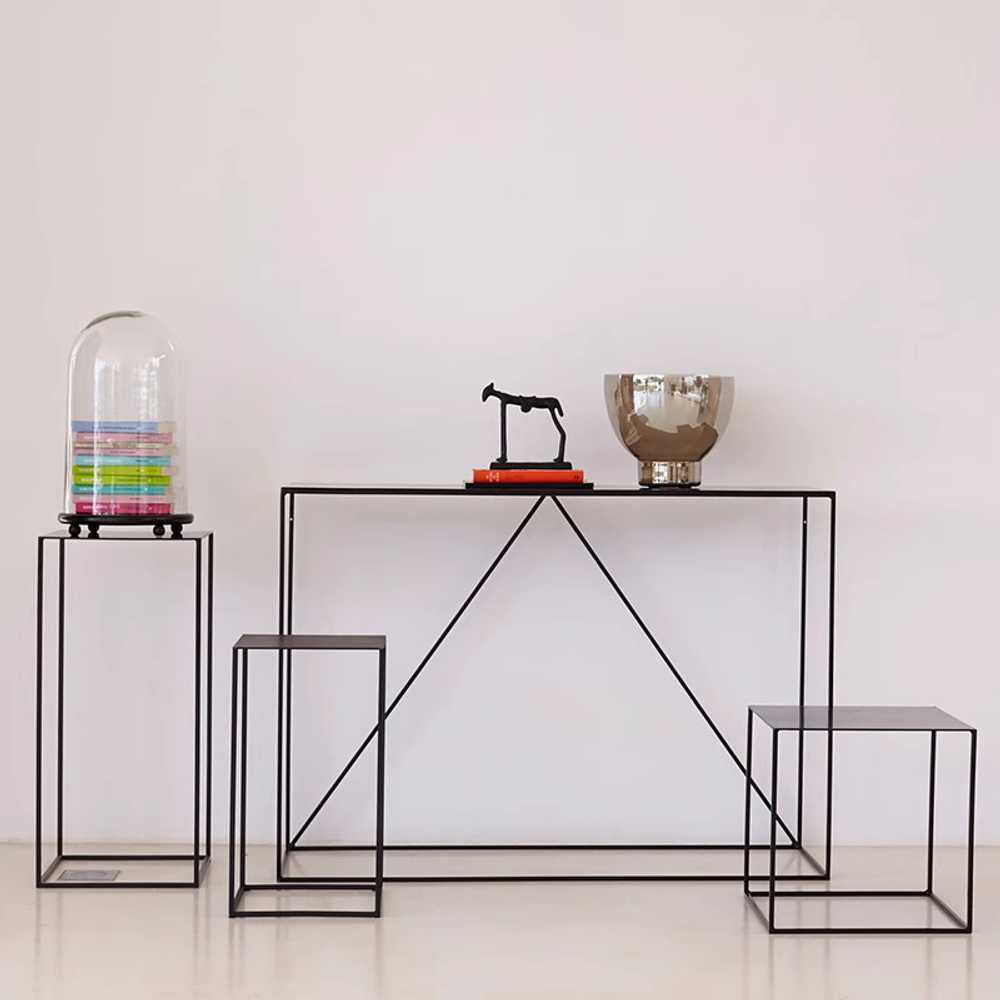 철제 콘솔 슬림 거실 폭좁은 복도 얇은 틈새 사이드 100x25x80cm - 상세 이미지 2