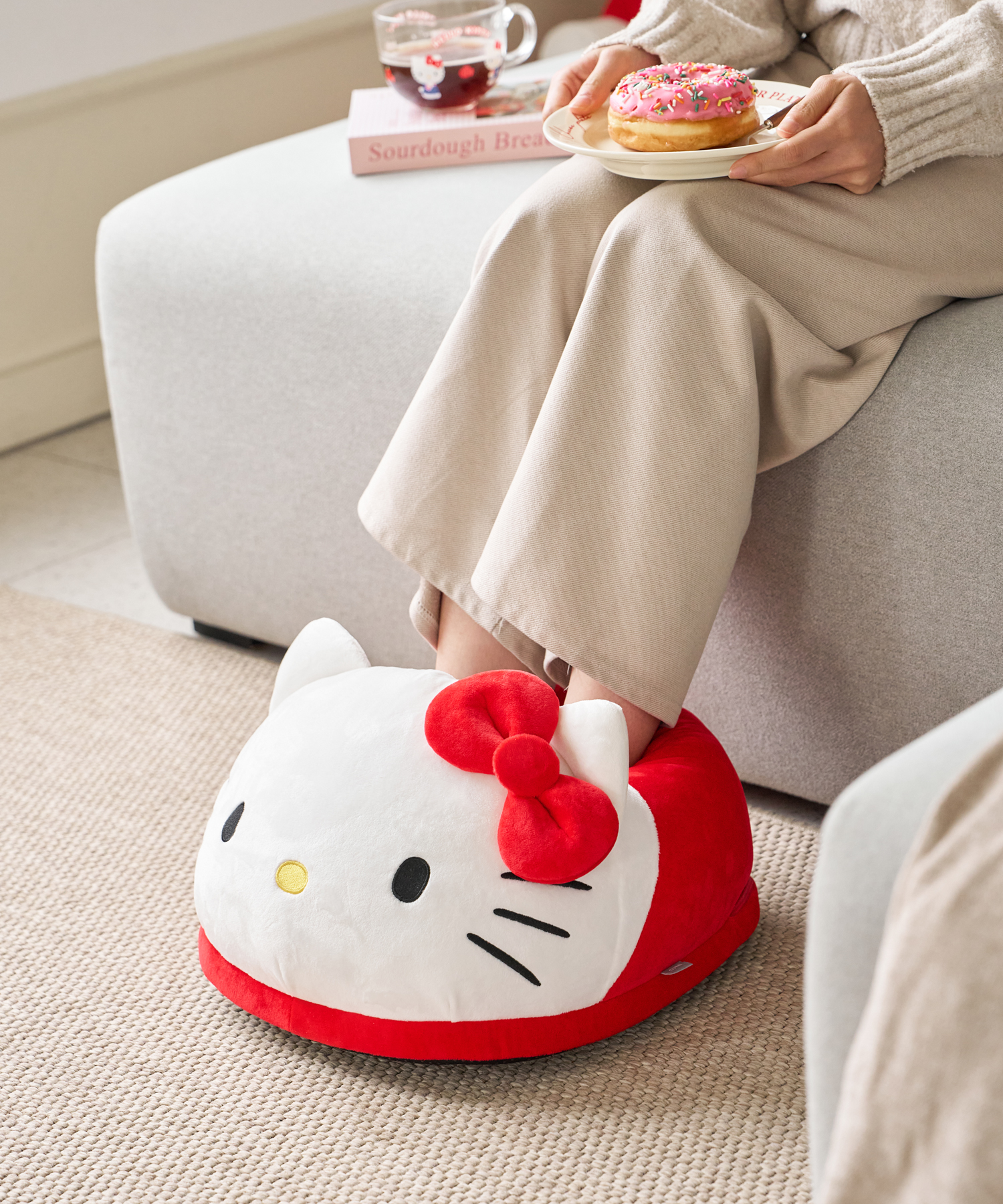 잉코 산리오 헬로키티 USB 발난로 풋워머 온열 발히터 사무실 수족냉증