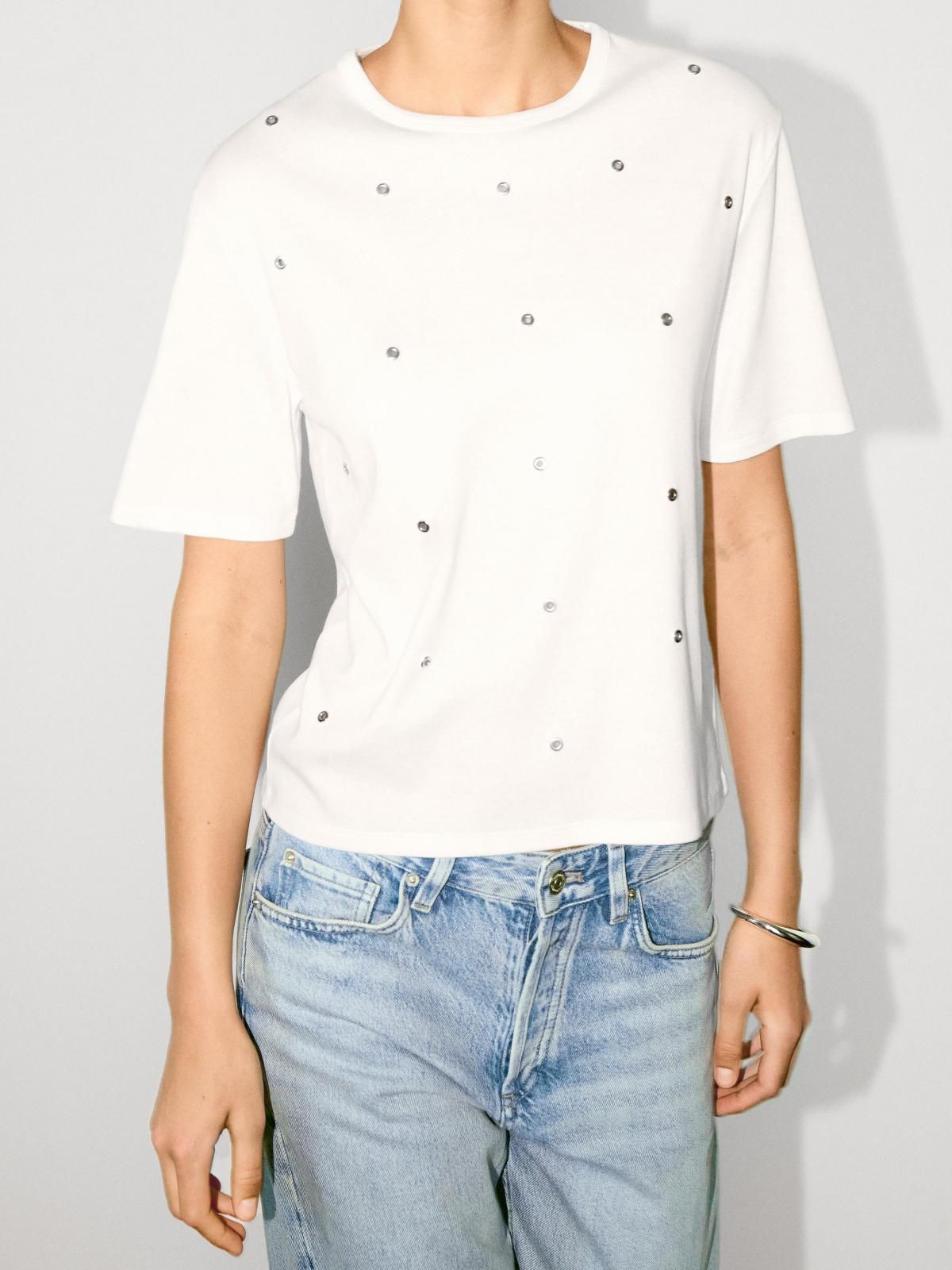 마시모두띠 오버사이즈 아일렛 반팔 티셔츠 6268/201 OFF WHITE - 상세 이미지 3