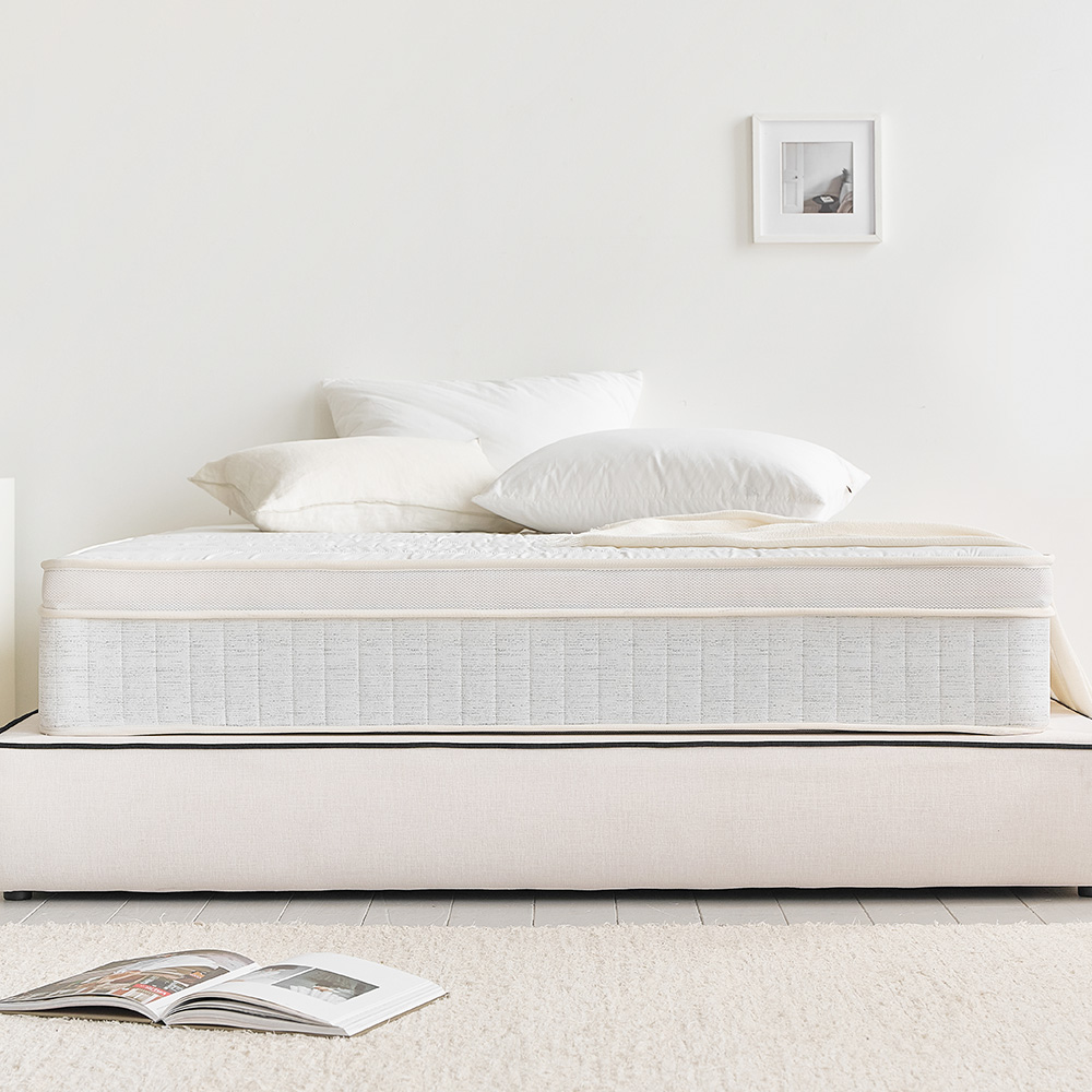 헤이즈 허리디스크 알러지케어 본넬스프링 침대 매트리스[방수커버EVENT] K(킹), 필로우탑(25cm)_네이비