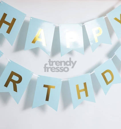 [트렌디프레소협력사]데이슬롯 가랜드 해피버스데이 블루 꾸미기 캠핑 파티