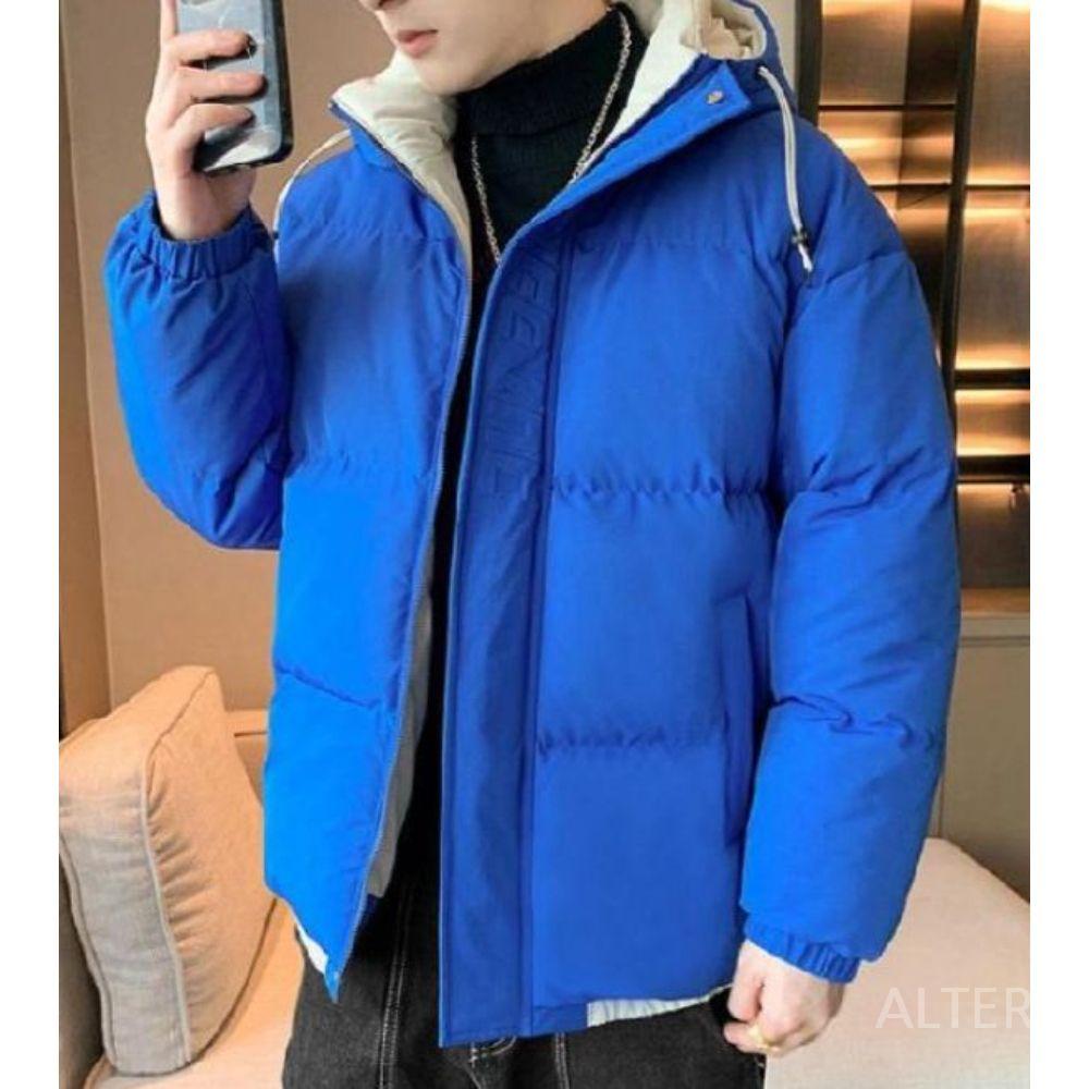 남자 패딩 하프기장 남성 후드 루즈핏 블랙 S - 상세 이미지 3