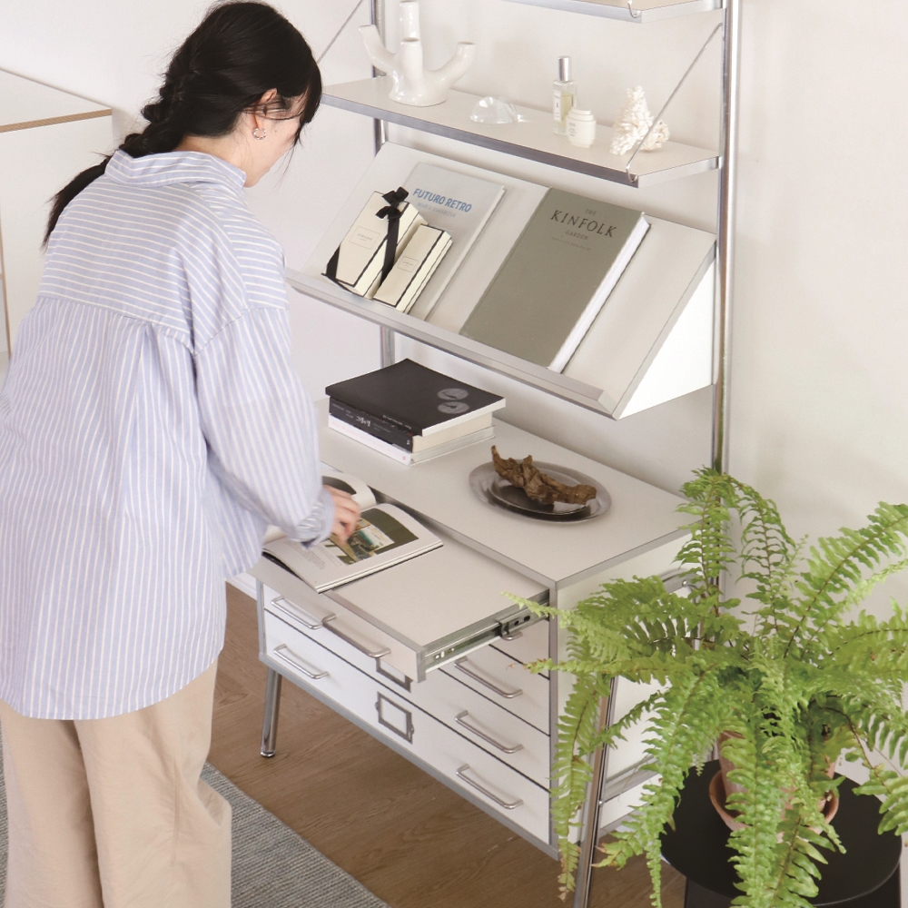 넛지 월캐비닛 무타공 선반장 미드센츄리 수납장 장식장(2color)