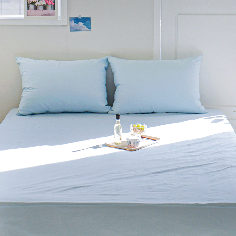 허쉬 60수 고밀도 바이오워싱 순면 매트리스 커버 헤븐즈 블루, Q(퀸)