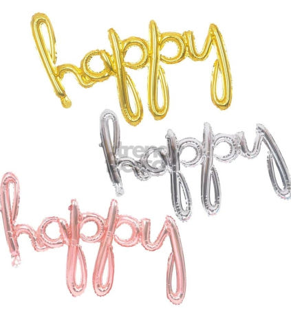 [트렌디프레소협력사]데이슬롯 은박 풍선 happy 소문자 행사