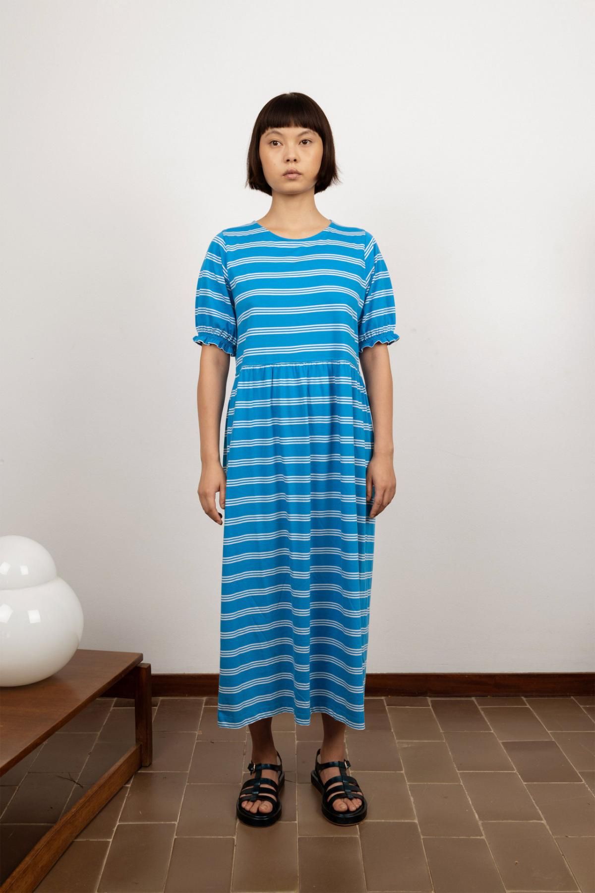 타이니코튼 블루 스트라이프 미디 원피스 SS23-732-L97 ONE COLOR - 상세 이미지 4
