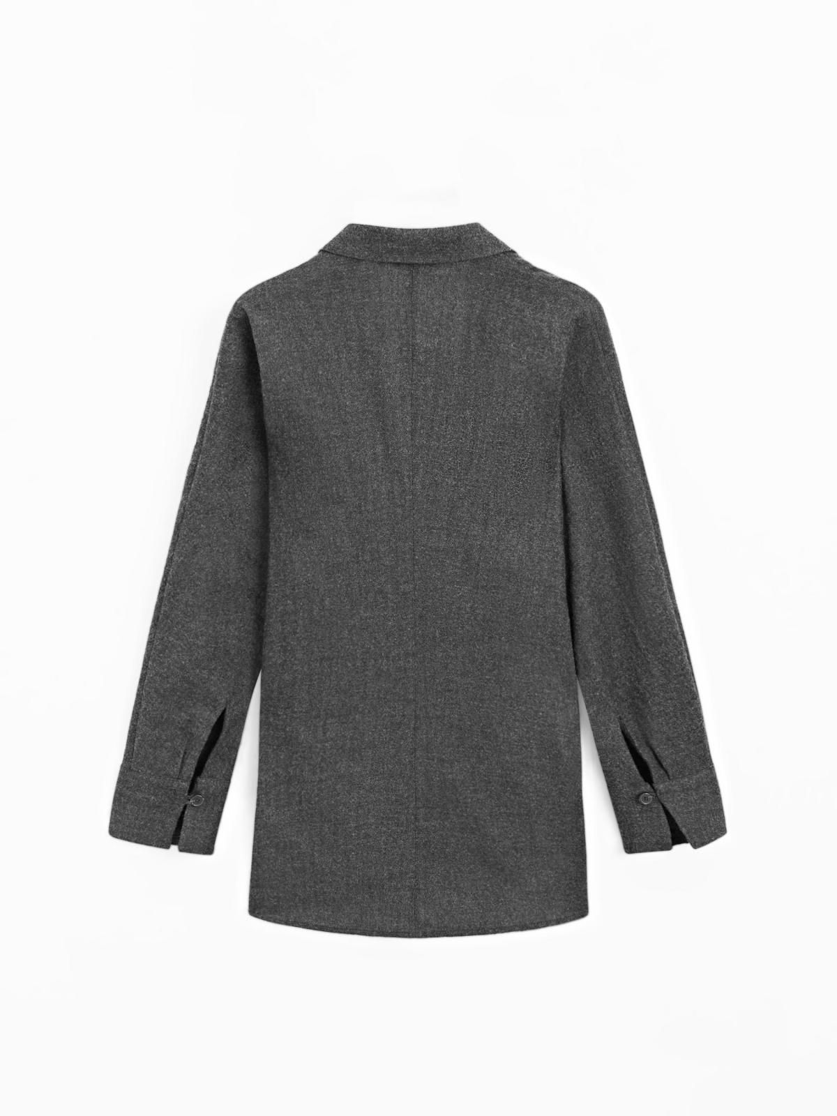 마시모두띠 텍스처 울 오버셔츠 6054/903 DARK GREY - 상세 이미지 5