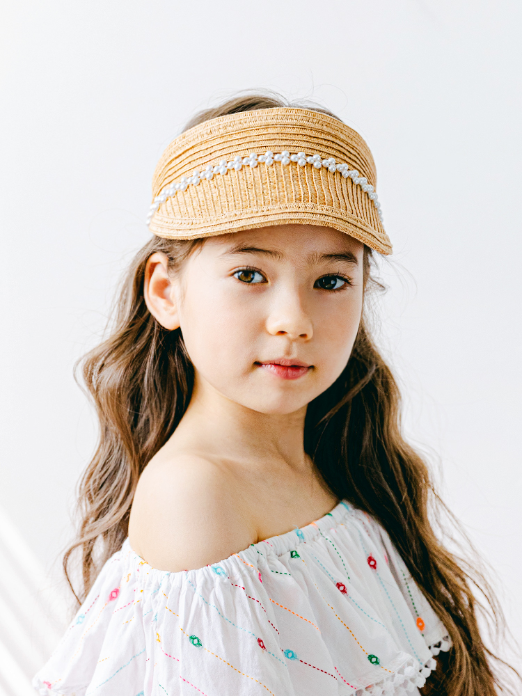 진주 라인 썬캡 유아밀짚모자 - 상세 이미지 5