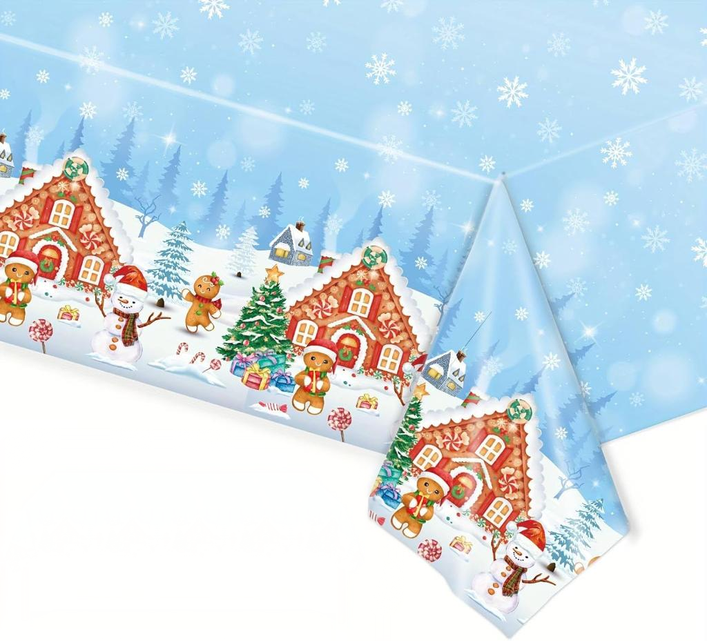 [미소쌤] 겨울 크리스마스 테마 테이블보 환경구성 식탁보 방수 소품 파티용품 장식